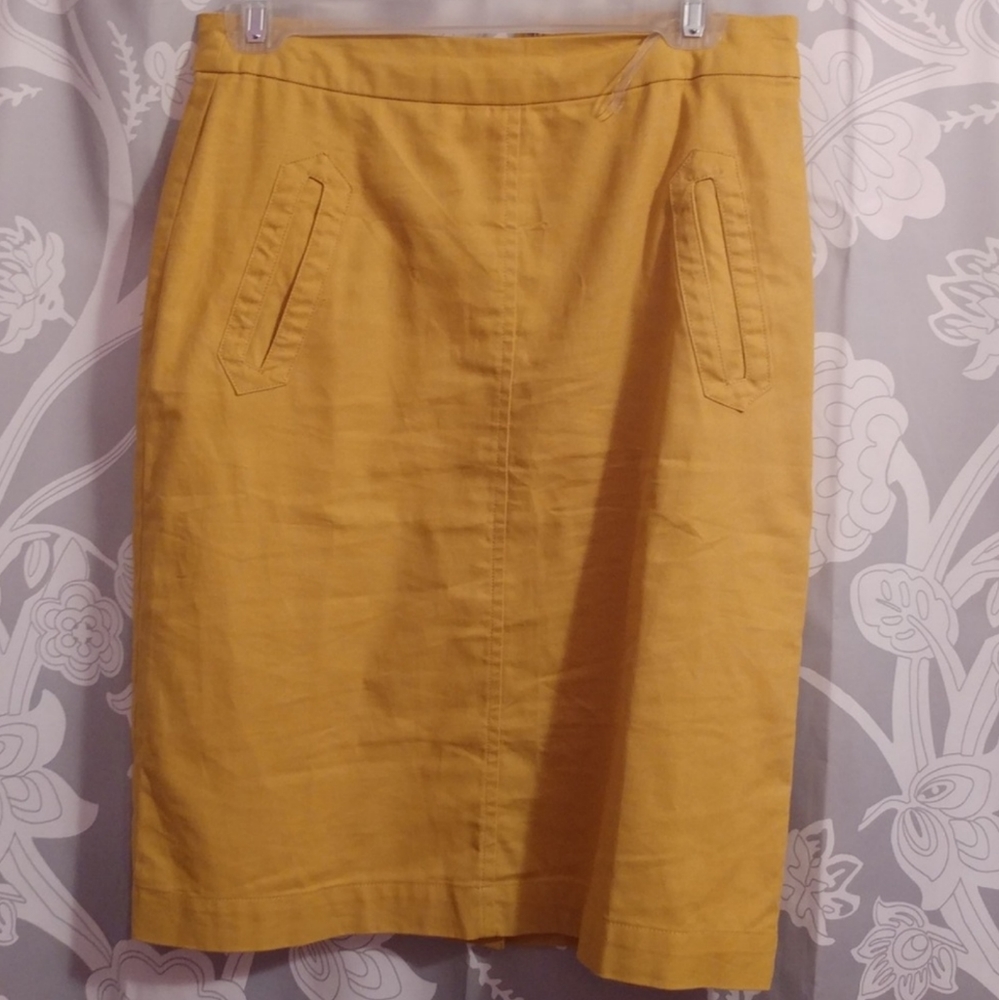 Kate Kasin Yellow High Waisted Skirt w/ Pockets
